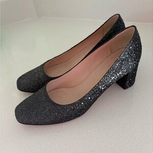 Kate Spade Elegant Black Glitter heels